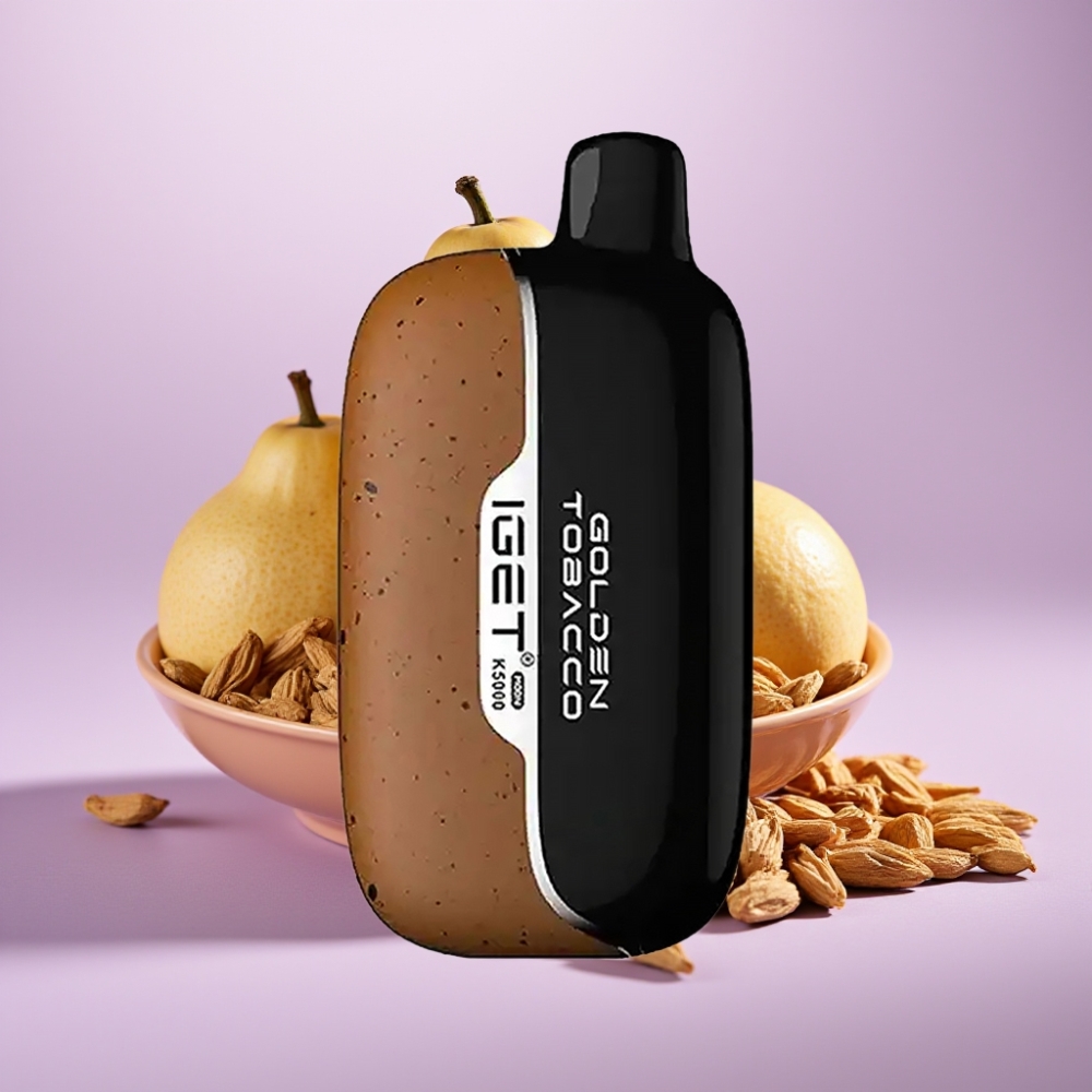IGET Moon K5000 Puffs Vape Desechable Tabaco Dorado – 81.5 g, 5000 Caladas, Bobina Mesh 1.35 Ohm