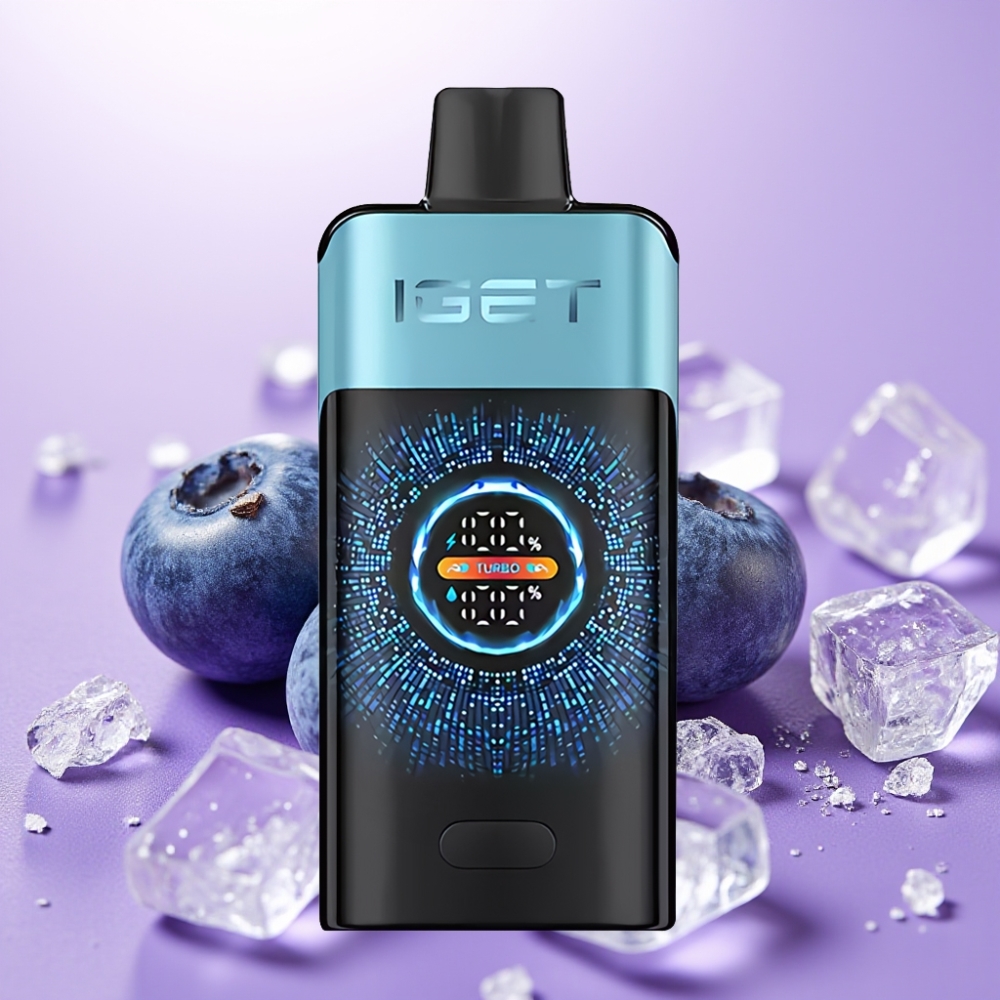 IGET ONE 12000 Puffs Desechable - Arándano Helado, Pantalla Curva Grande, 2700 mAh, Doble Malla 0.6 ohm