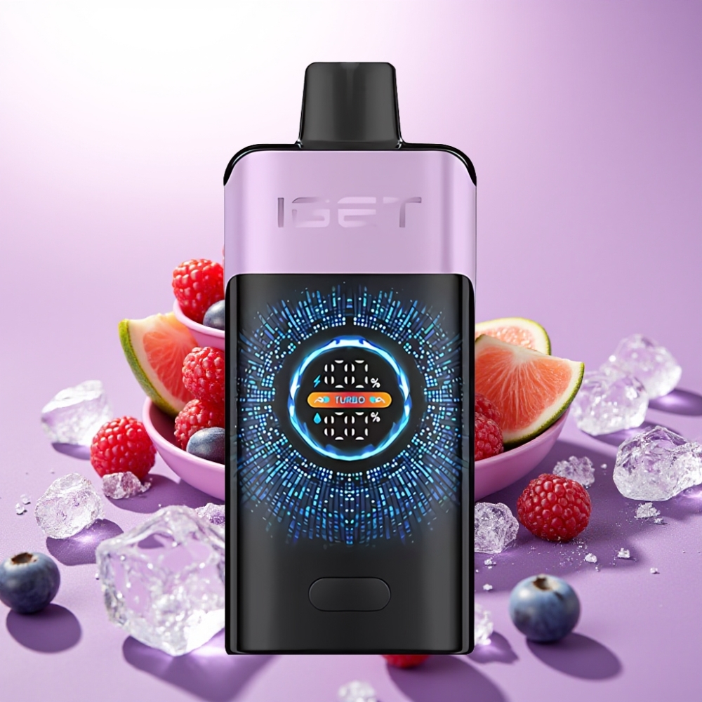 IGET ONE 12000 Puffs Desechable Vape Bayas Mixtas Ice – 2700 mAh, Pantalla Curva a Color, Doble Malla 0.6 ohm