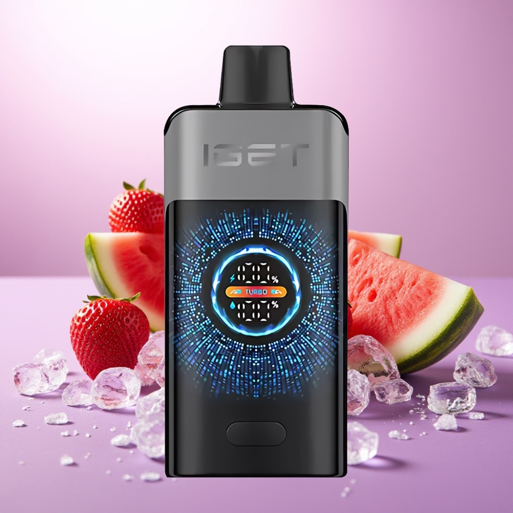 IGET ONE 12000 Puffs Desechable Vape Fresa Sandía Hielo - 2700 mAh, Pantalla Curva, Dual Mesh 0.6 ohm