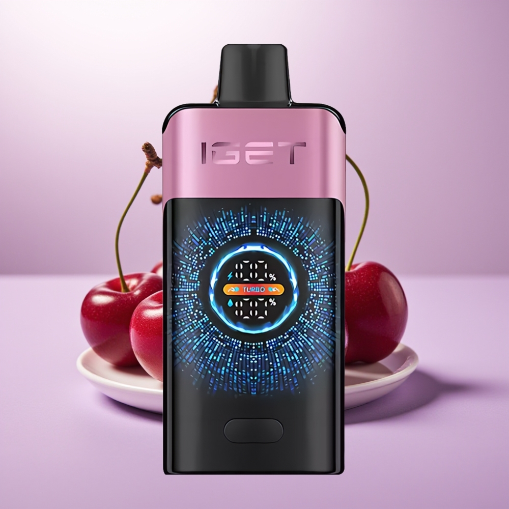 IGET ONE 12000 Puffs Desechable Vape Monster Cereza con Pantalla Curva a Color y Batería de 2700 mAh