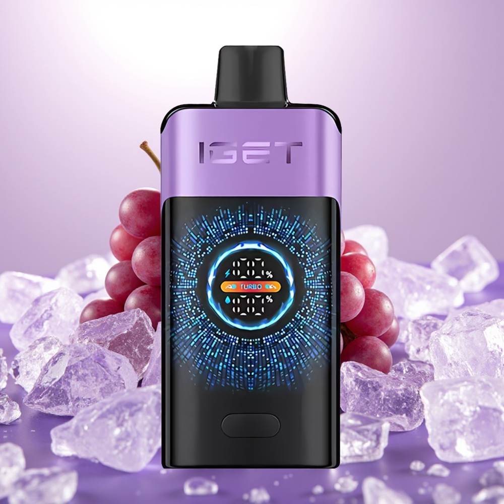 IGET ONE 12000 Puffs Desechable Vape Uva Helada con Pantalla Curva y Batería 2700 mAh