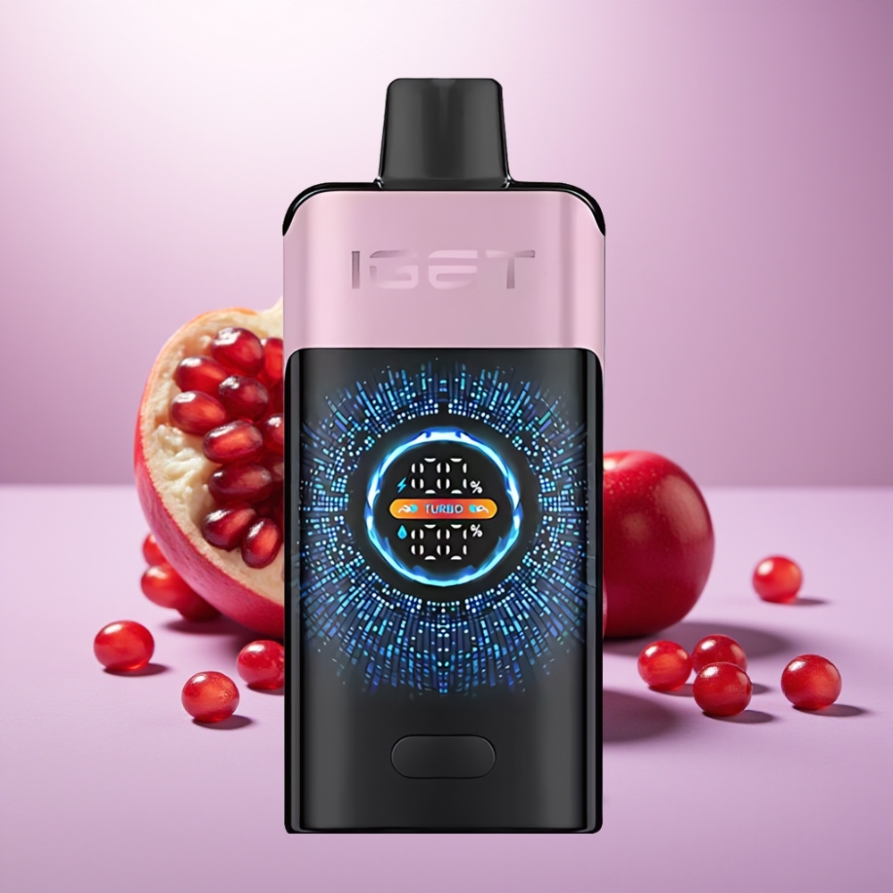 IGET ONE 12000 Puffs Desechable con Sabor a Cereza y Granada, Pantalla Curva a Color, 2700 mAh