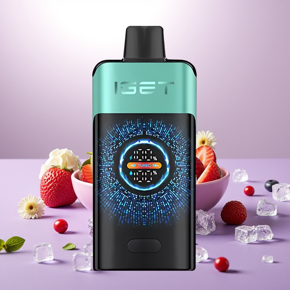 IGET ONE 12000 Puffs Vape Desechable Montaña Primavera Menta Helada – 2700 mAh, Pantalla Curva, Doble Malla 0.6 ohm