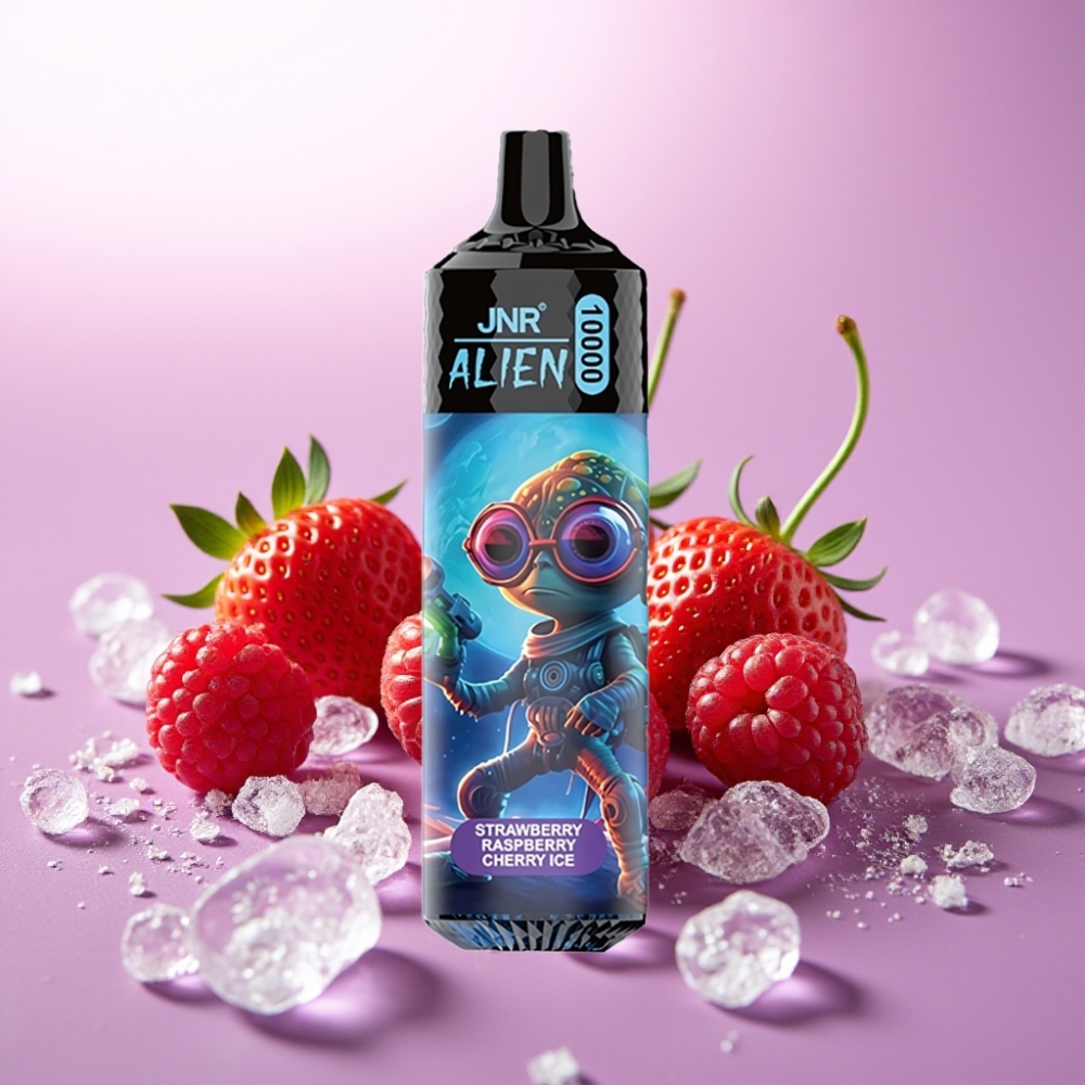 JNR Alien 10000 Puffs De Fresa Frambuesa Cereza Hielo con 850mAh y Carga Rápida Type-C