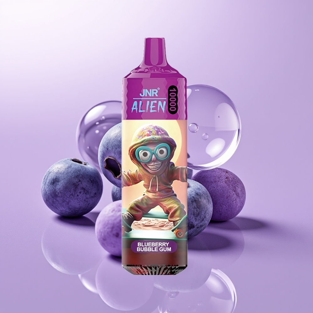 JNR Alien 10000 Puffs Deportivo con LED RGB y Sabor Chicle de Arándano – 850mAh, Carga Tipo-C, 20ml