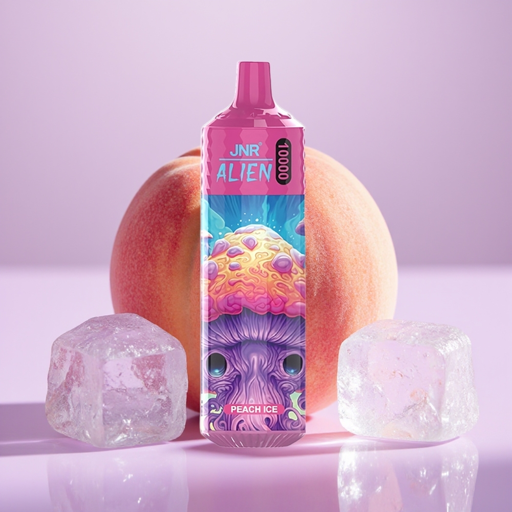 JNR Alien 10000 Puffs Deportivo con Luz LED RGB y Sabor Melocotón Helado – 850mAh, Carga Rápida Type-C, 20ml