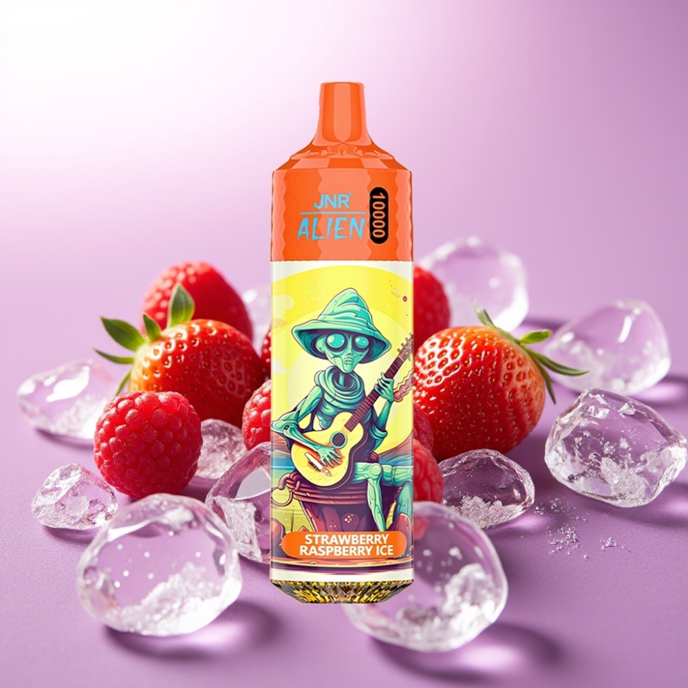 JNR Alien 10000 Puffs – Fresa Frambuesa Hielo, 20ml, Tipo-C, RGB, Diseño Deportivo
