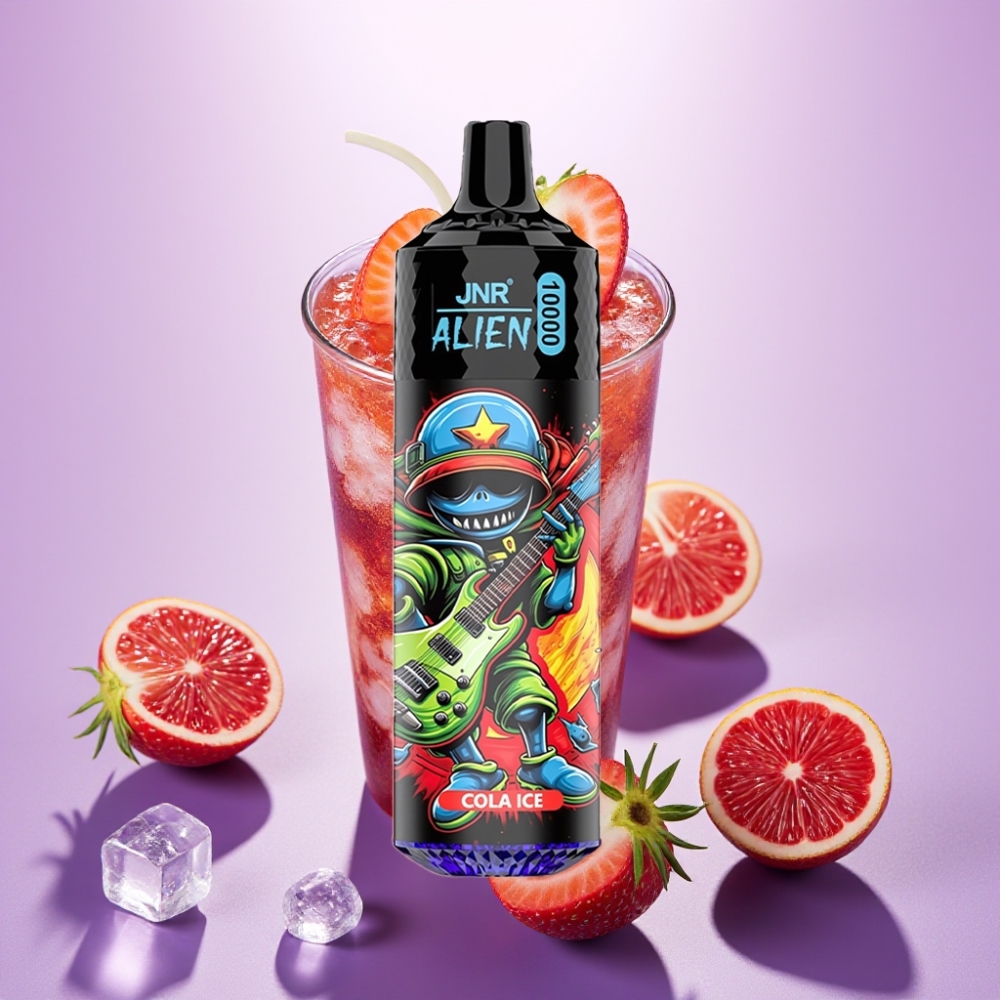 JNR Alien 10000 Puffs Vape Deportivo con LED RGB y Sabor Cola Helada, 20ml, Carga Rápida Type-C