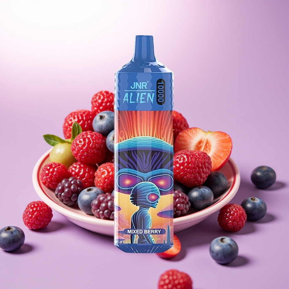 JNR Alien 10000 Puffs Vape Deportivo con Luces LED RGB y Sabor Frutas Mixtas, 20ml, Carga Rápida Type-C