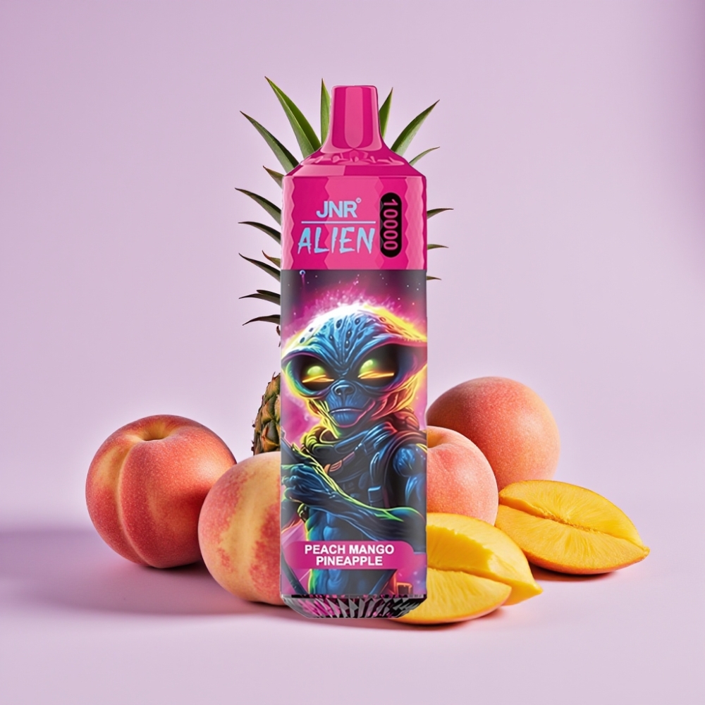 JNR Alien 10000 Puffs Vape Diseño Deportivo con LED RGB y Sabor Durazno Mango Piña