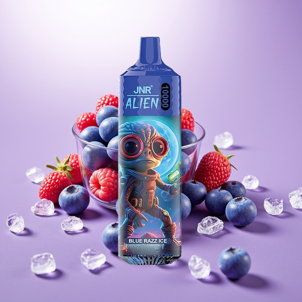 JNR Alien 10000 Puffs Vape Diseño Deportivo con LED RGB y Sabor Frambuesa Azul Hielo