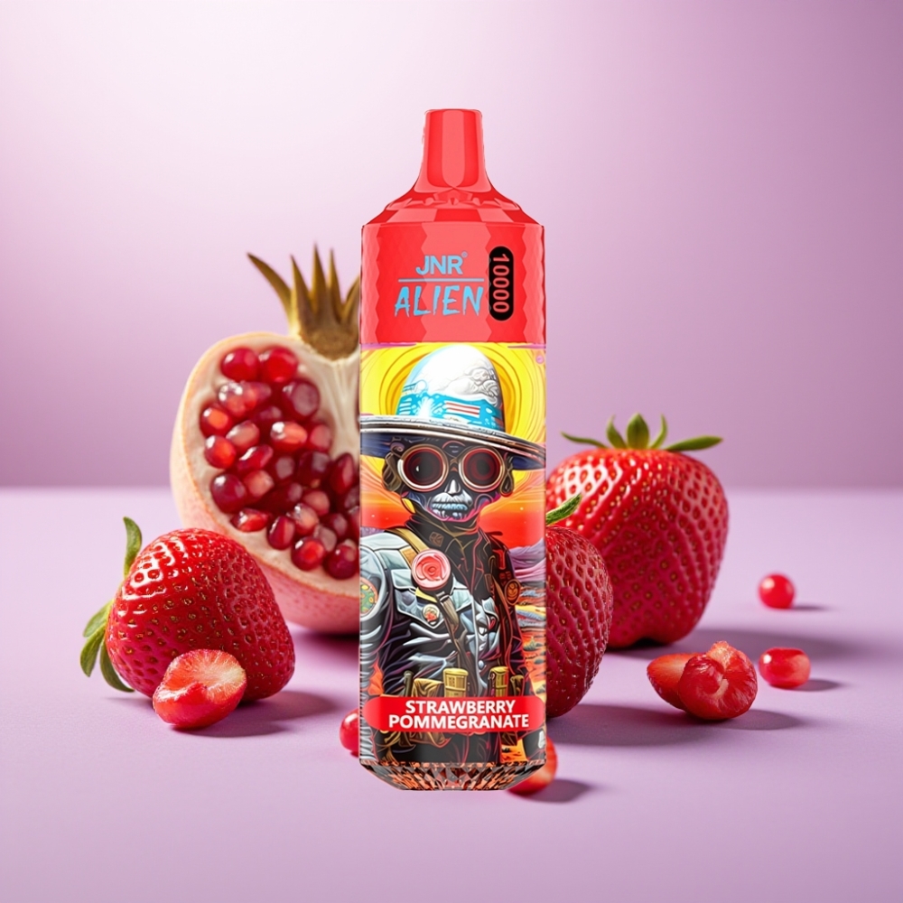 JNR Alien 10000 Puffs Vape Fresa Granada con Batería 850mAh y Carga Rápida Type-C