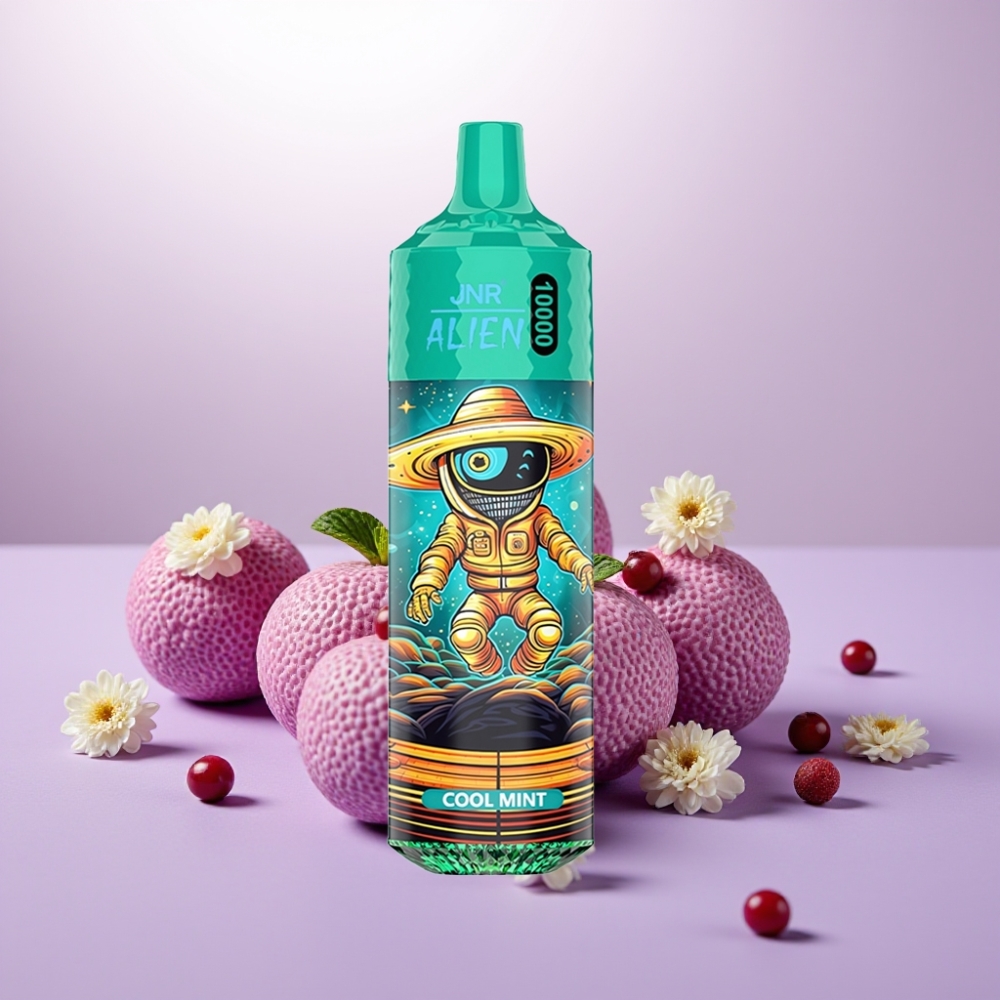 JNR Alien 10000 Puffs Vape Menta Refrescante con 850mAh, Carga Rápida Type-C y Luces LED
