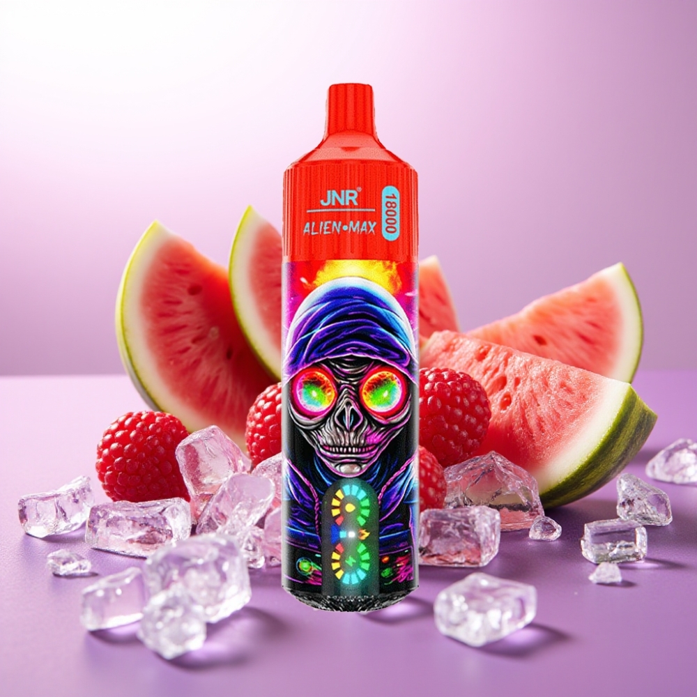 JNR Alien Max 18000 Puffs Vape Disposable Frambuesa Sandía Hielo con Pantalla LED y Carga Tipo-C