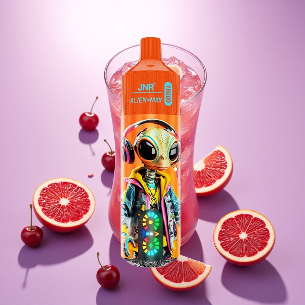 JNR Alien Max 18000 Puffs Vape Dispositivo Cereza Cola Fizzy con Pantalla LED Inteligente y Doble Bobina Mesh