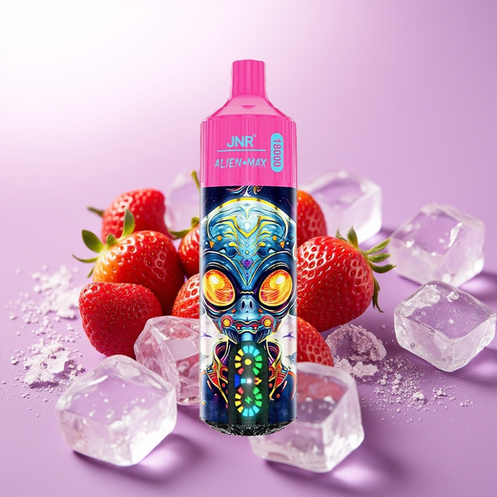 JNR Alien Max 18000 Puffs Vape Fresa Hielo con Pantalla LED y Doble Bobina Mesh, Carga Tipo-C