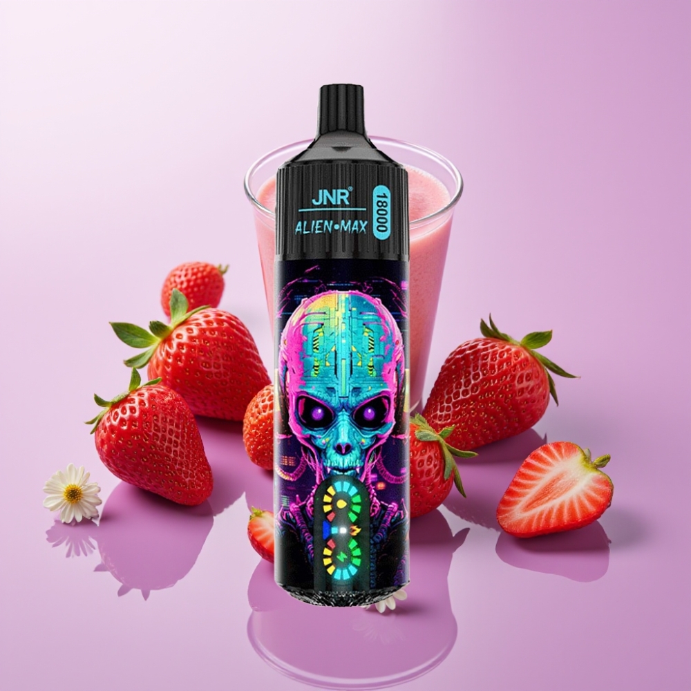 JNR Alien Max 18000 Puffs Vape Fresa Hubba Bubba con Pantalla LED, Doble Bobina Mesh y Carga Rápida Type-C