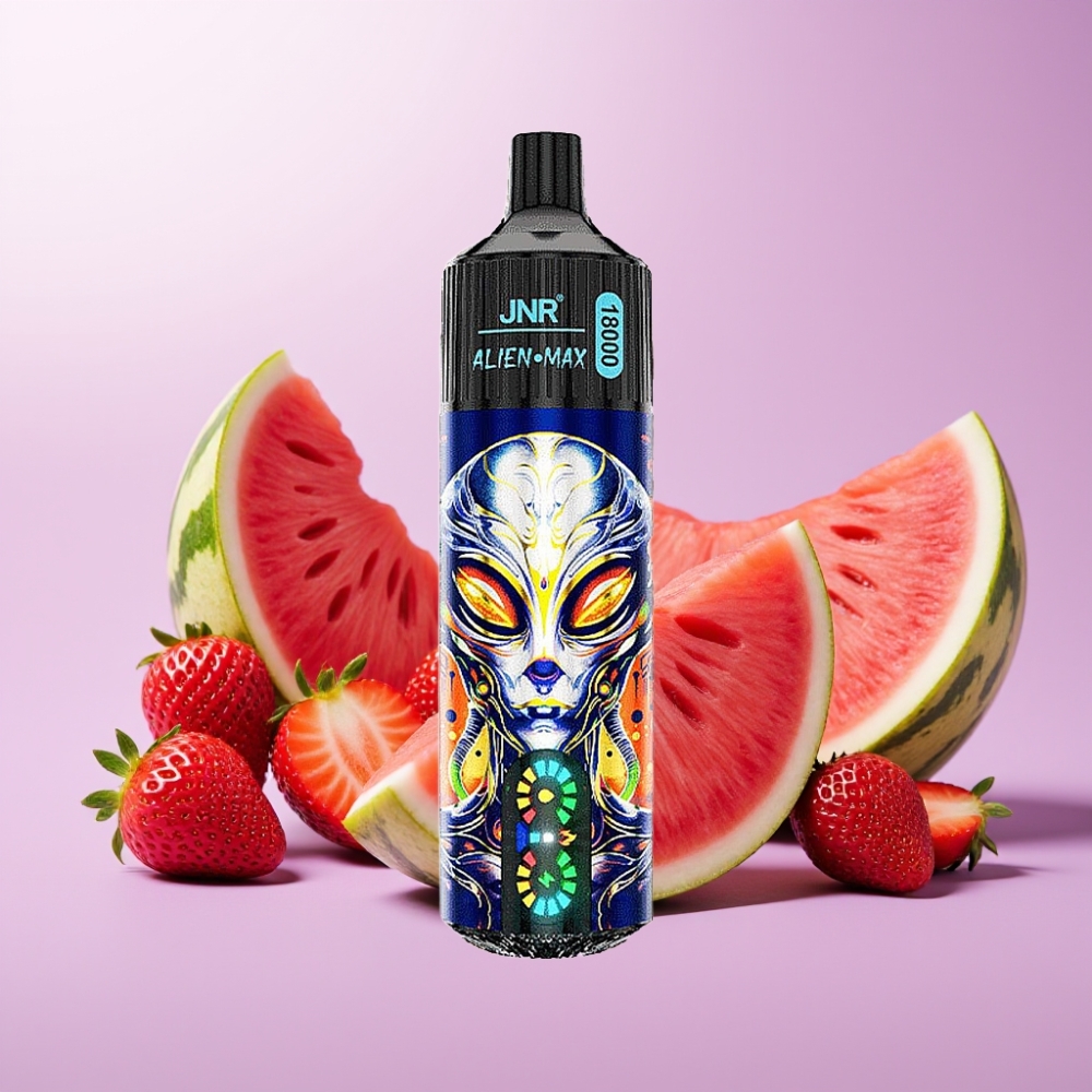 JNR Alien Max 18000 Puffs Vape Fresa Sandía Chicle con Pantalla LED y Carga Rápida Tipo-C