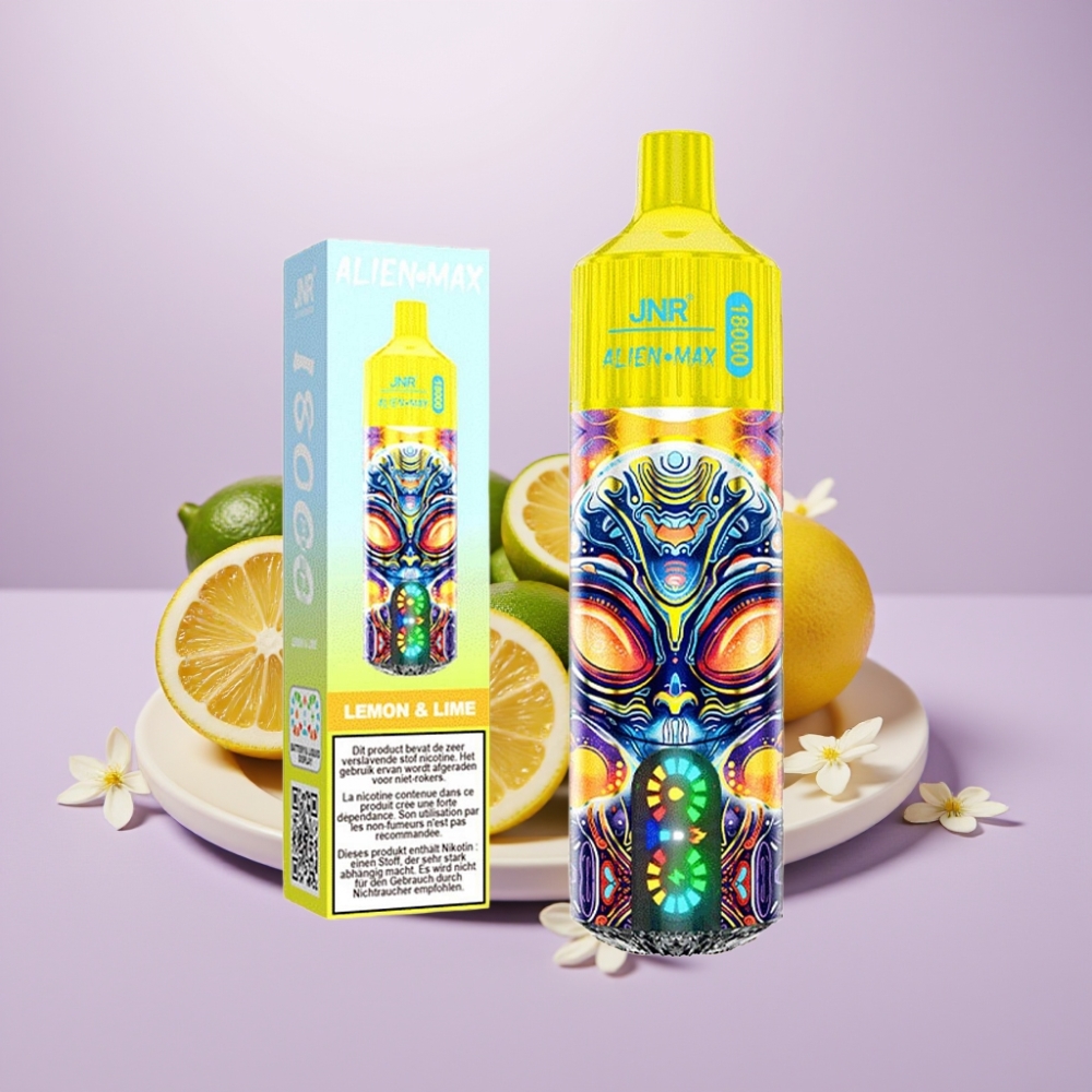 JNR Alien Max 18000 Puffs Vape Limón & Lima con Pantalla LED Inteligente y Carga Rápida Type-C