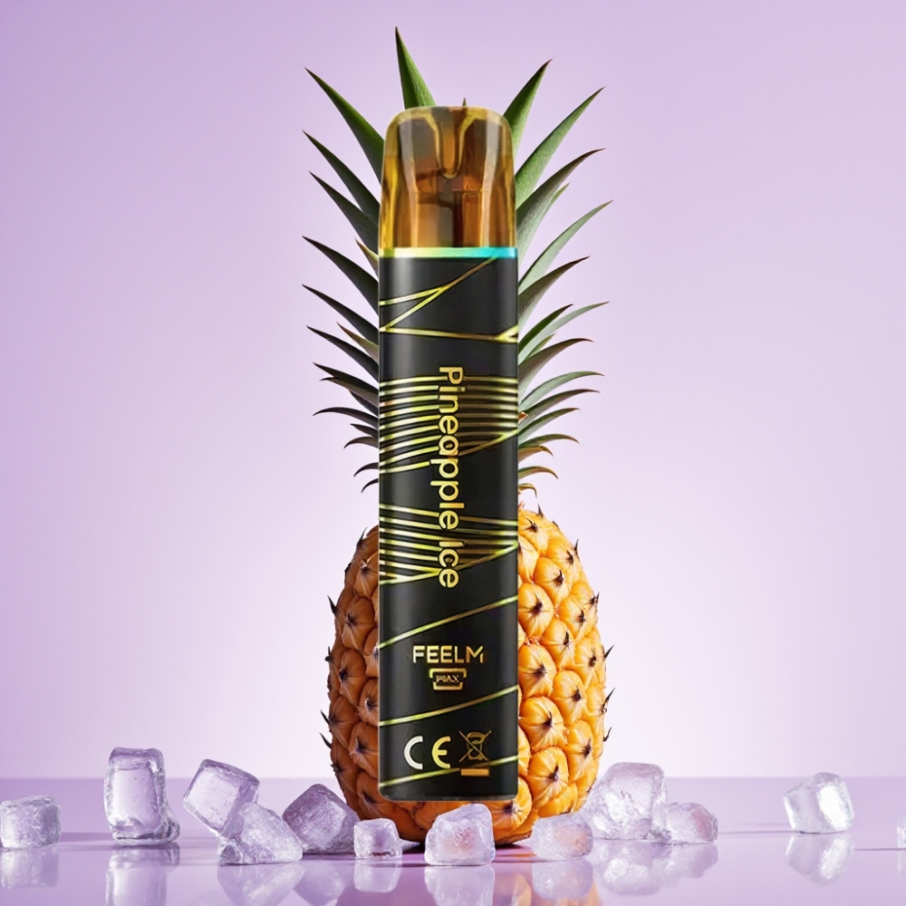 JNR Black&Golden 800 Puffs Desechable Piña Hielo – Capacidad 2ml, 550mAh, Nicotina 2%, Certificación TPD
