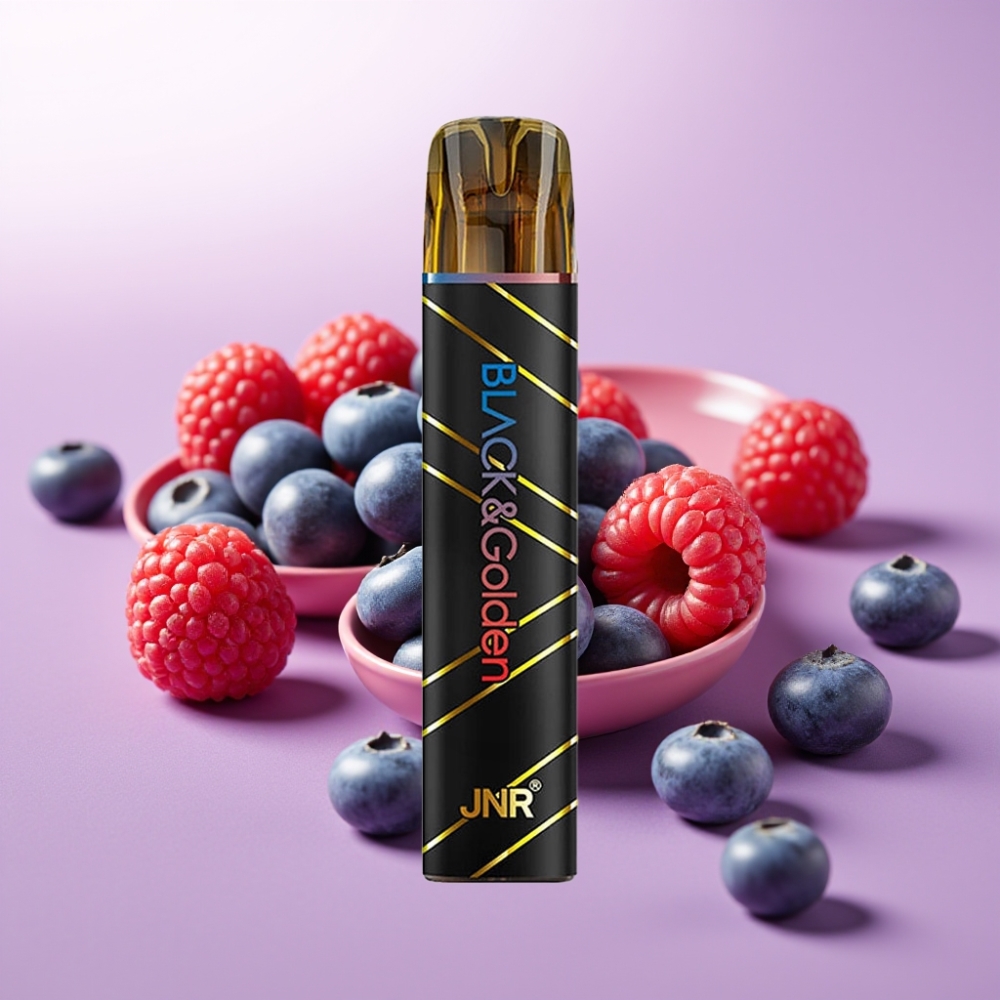 JNR Black&Golden 800 Puffs Desechable Vape Arándalo Ácido Frambuesa 550mAh 2ml TPD 2% Nic