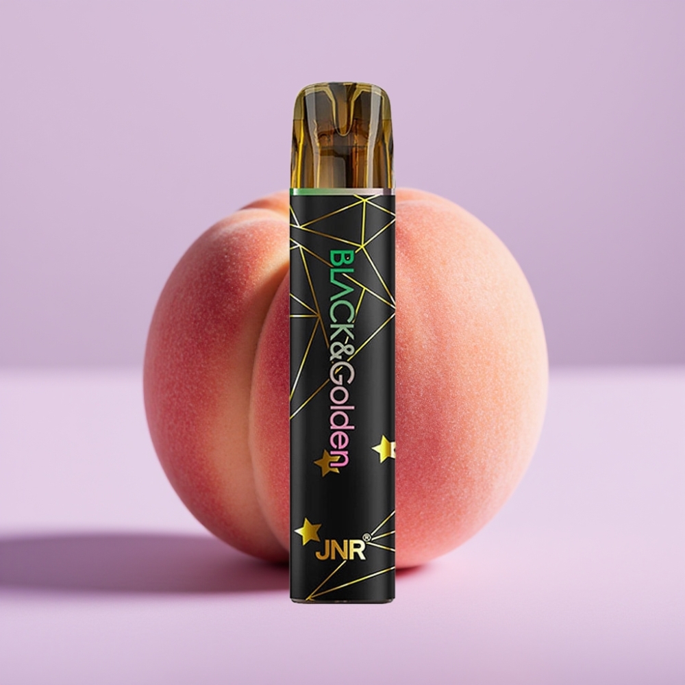JNR Black&Golden 800 Puffs Desechable Vape Durazno Frutal – 550mAh, 2ml, 2% Nicotina, Certificado TPD