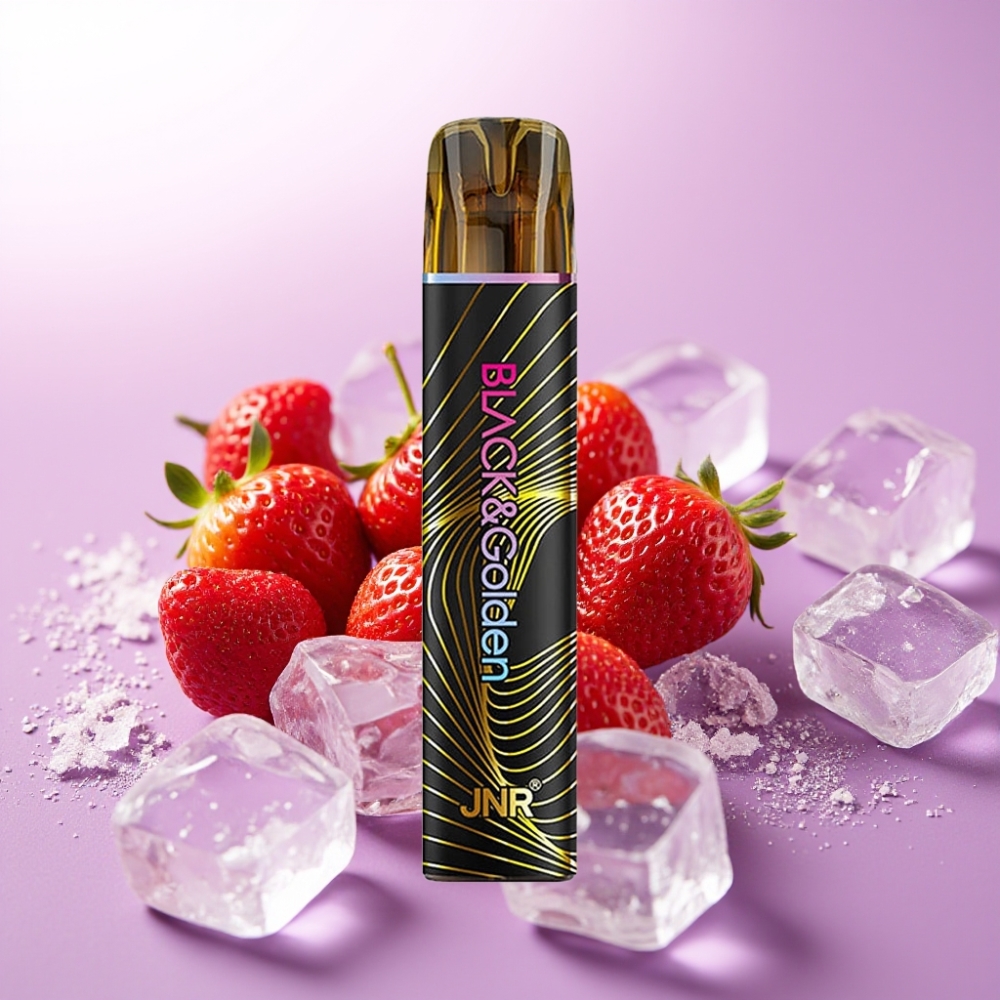 JNR Black&Golden 800 Puffs Desechable Vape Fresa Helada – 2ml, 550mAh, 2% Nicotina, Certificación TPD, Sin Carga