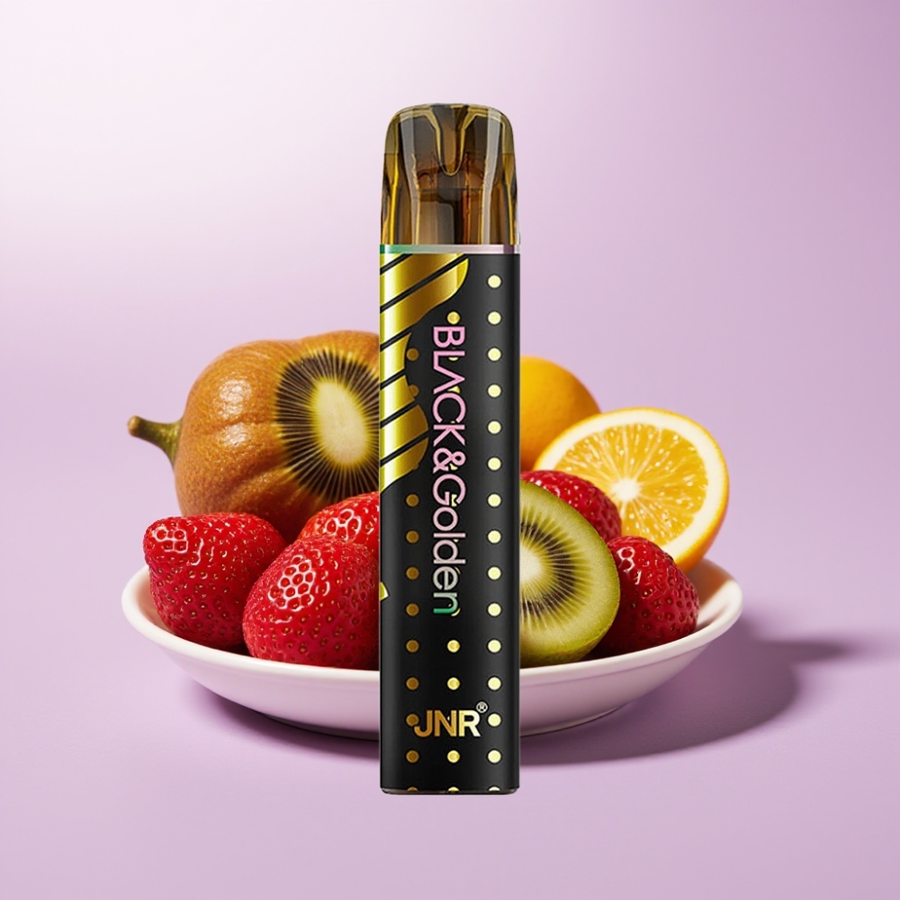 JNR Black&Golden 800 Puffs Desechable Vape Fresa Kiwi – 550mAh, 2ml, 2% Nicotina, Certificación TPD