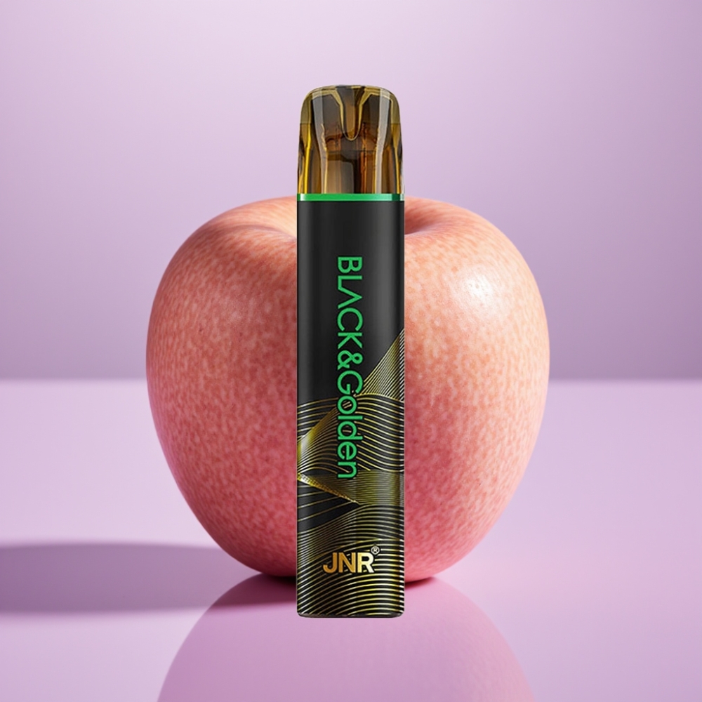 JNR Black&Golden 800 Puffs Desechable Vape Manzana Ácida – Sin Carga, 550mAh, 2ml, TPD, Nicotina 2%