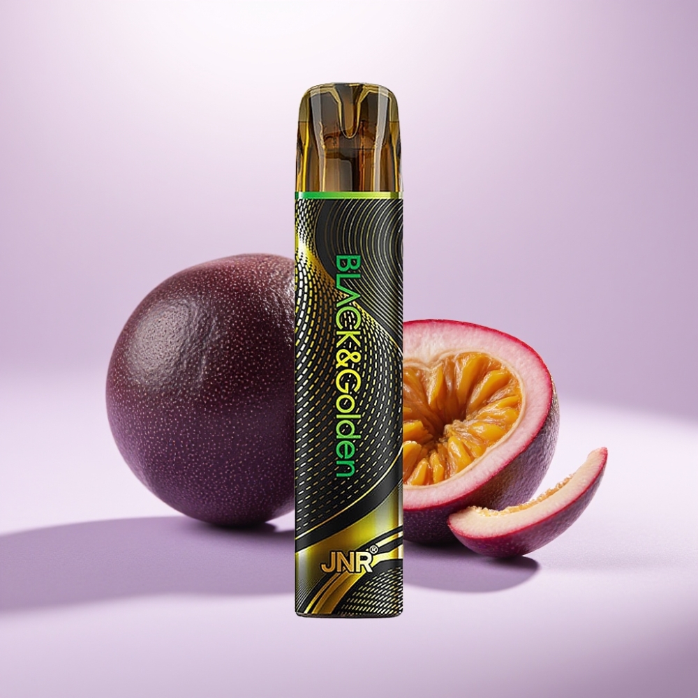 JNR Black&Golden 800 Puffs Desechable Vape Monstruo de Pasión – 550mAh, 2ml, TPD, Sin Carga, 2% Nicotina