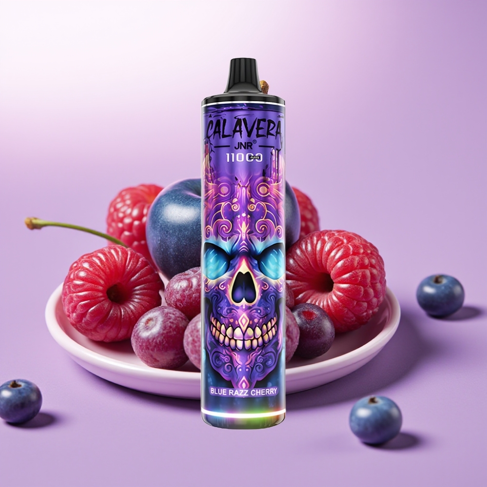 JNR Calavera 11000 Puffs Disposable Vape Arándano Azul Cereza con Puerto Type-C y Batería 850mAh