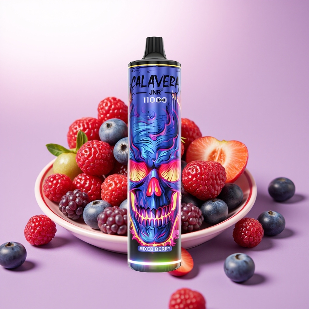 JNR Calavera 11000 Puffs Disposable Vape Bayas Mixtas con Puerto Type-C y 21ml de Líquido