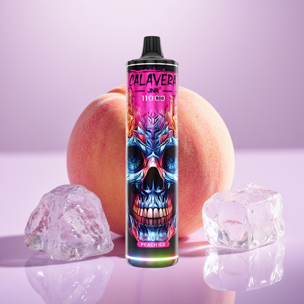 JNR Calavera 11000 Puffs Disposable Vape Melocotón Hielo con Puerto Type-C y 850mAh