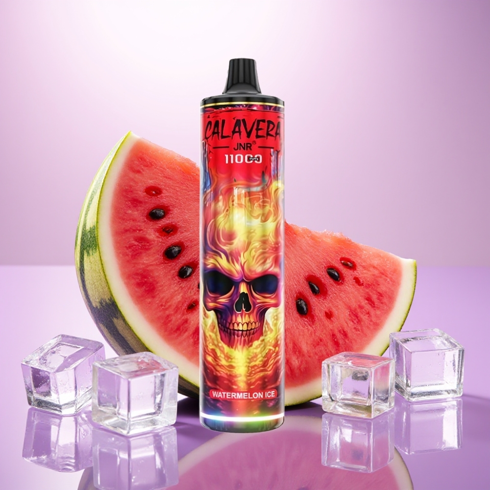 JNR Calavera 11000 Puffs Disposable Vape Sandía Helada con Puerto Type-C y 21ml de Líquido