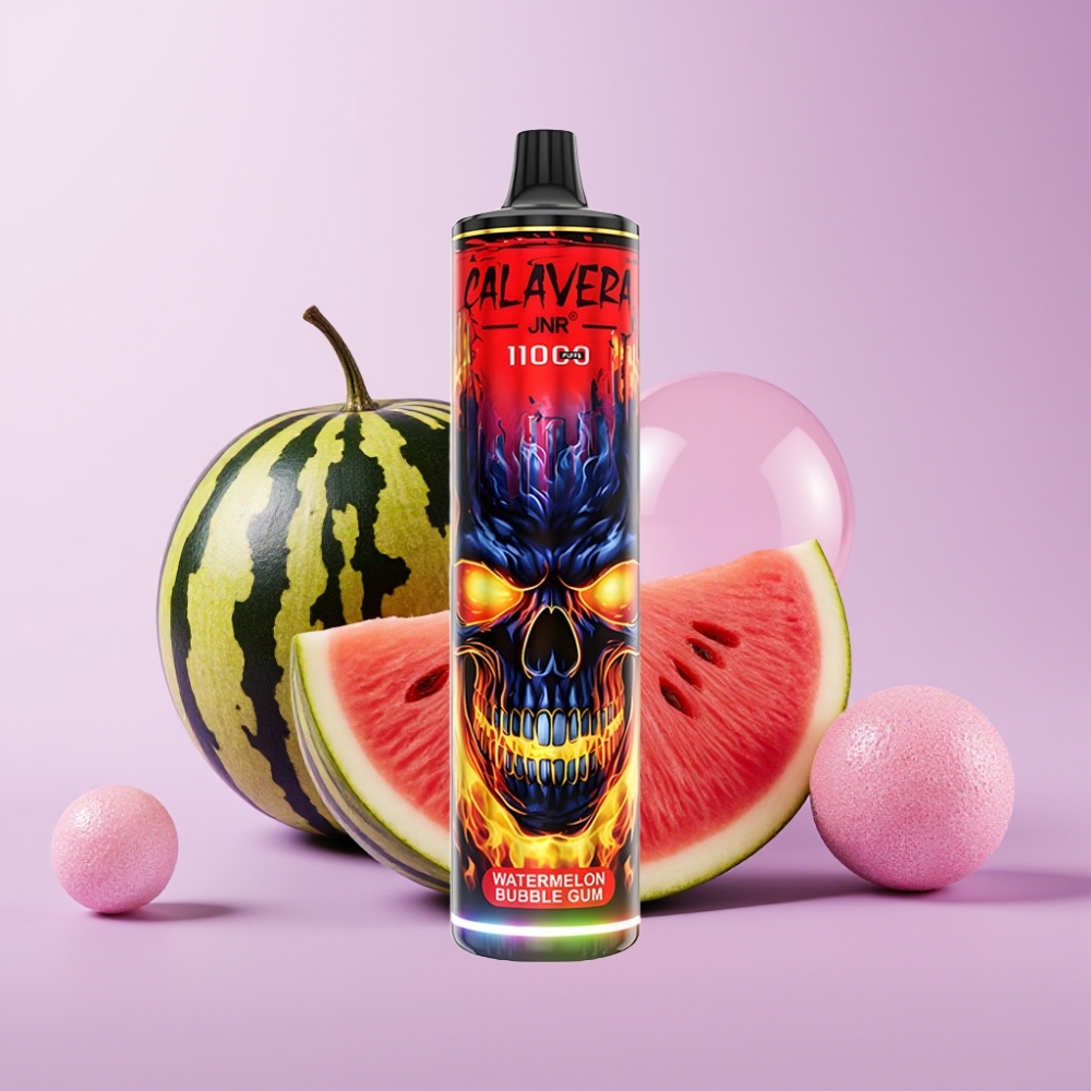 JNR Calavera 11000 Puffs Vape Desechable Chicle de Sandía con Carga Tipo-C y Batería 850mAh