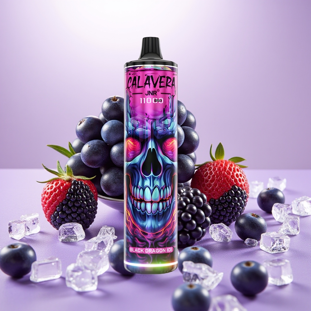 JNR Calavera 11000 Puffs Vape Desechable Dragón Negro Hielo – Tipo-C, 850mAh, 21ml, 1.0ohm