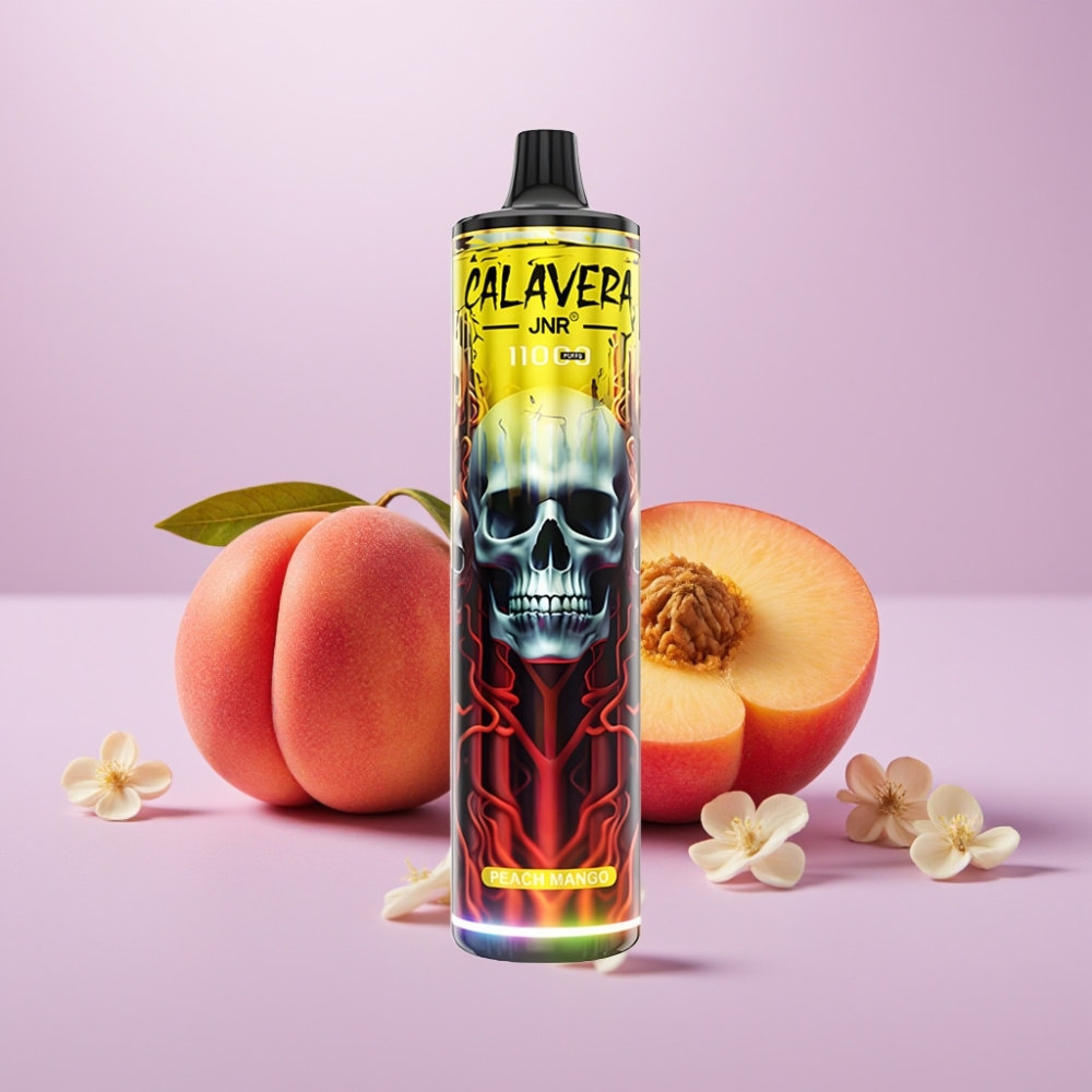 JNR Calavera 11000 Puffs Vape Desechable Durazno Mango, Tipo-C, 850mAh, 21ml, 1.0ohm