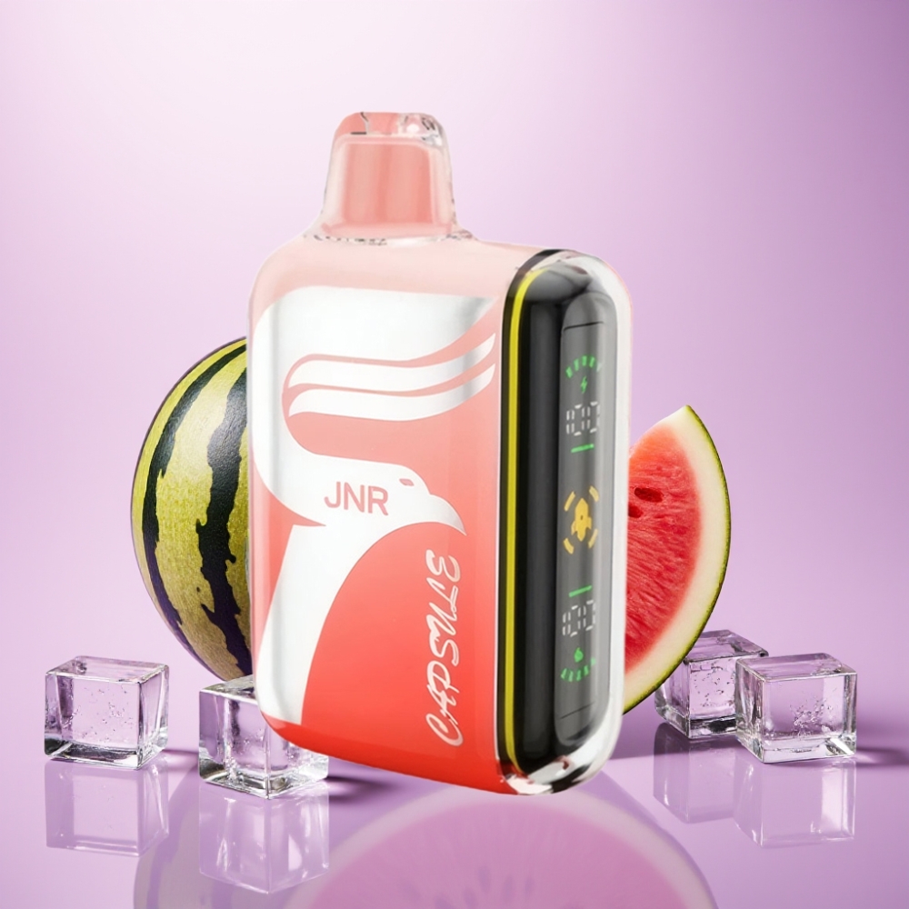 JNR Capsule 15000 Puffs Vape Desechable Sandía Brazz Hielo con Doble Malla, Pantalla LED y Carga Rápida Type-C