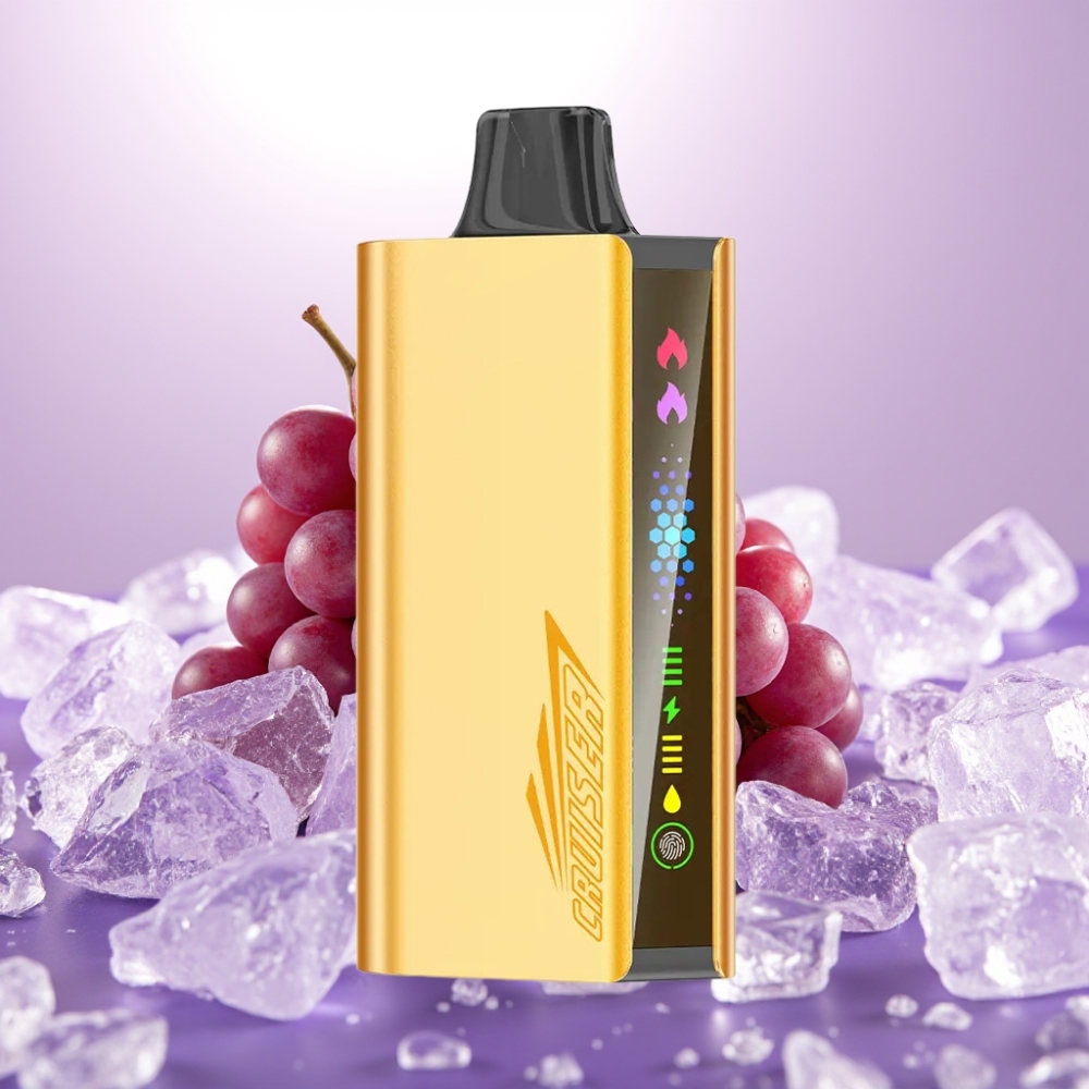 JNR Cruiser 12000 Puffs Sin Carga Vape Desechable Uva Helada con Pantalla Animada y Cuerpo de Aluminio