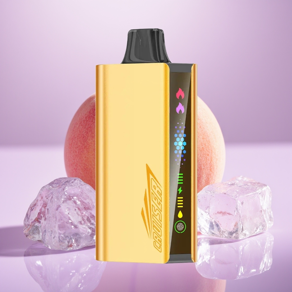 JNR Cruiser 12000 Puffs Vape Desechable Sin Carga Durazno Hielo – Batería 3500 mAh, 25ml, Dual Mesh 1.2ohm, Pantalla Animada