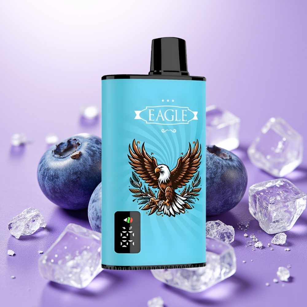 JNR EAGLE Smart 23000 Puffs Desechable con Pantalla Digital, Bobina Mesh 1.0ohm, Ajuste de Flujo de Aire y Sabor Arándano Azul Hielo