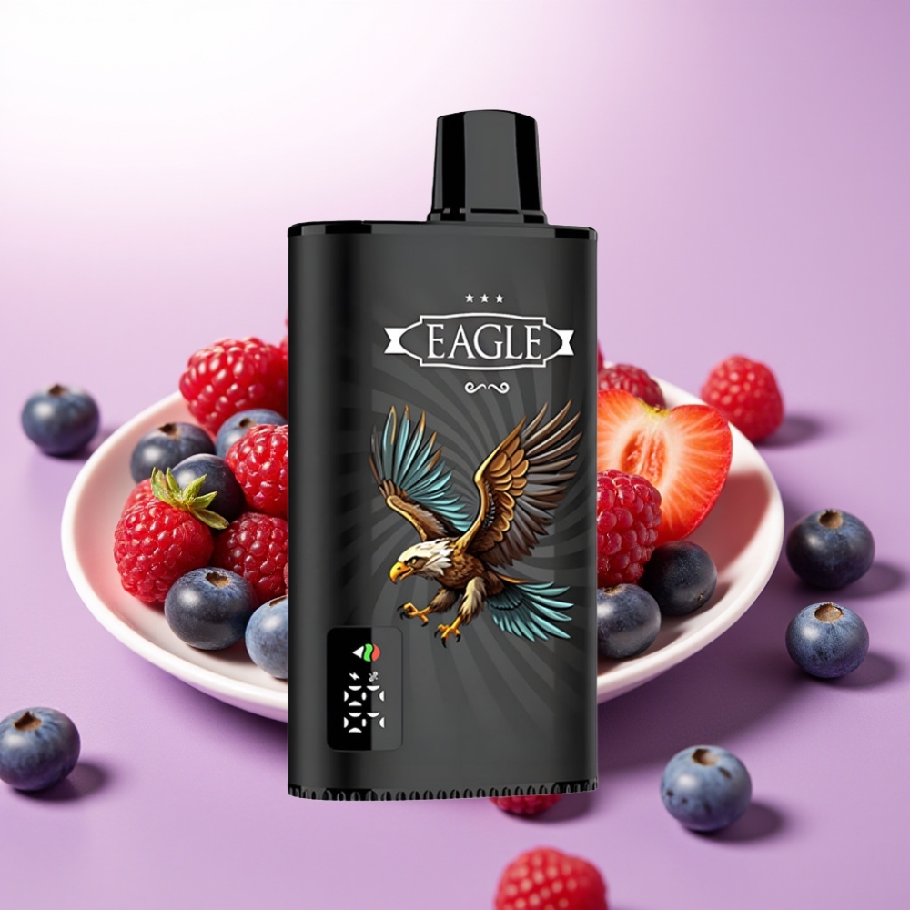 JNR EAGLE Smart 23000 Puffs Vape Desechable con Pantalla Digital, Bobina Mesh 1.0ohm y Ajuste de Flujo de Aire, Sabor Bayas Mixtas