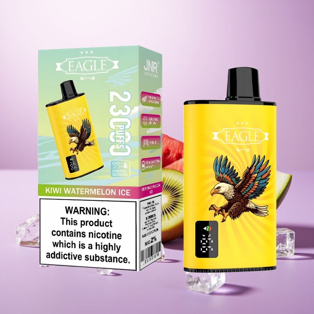 JNR EAGLE Smart 23000 Puffs Vape Desechable con Pantalla Digital, Bobina Mesh 1.0ohm y Sabor Kiwi Sandía Helada
