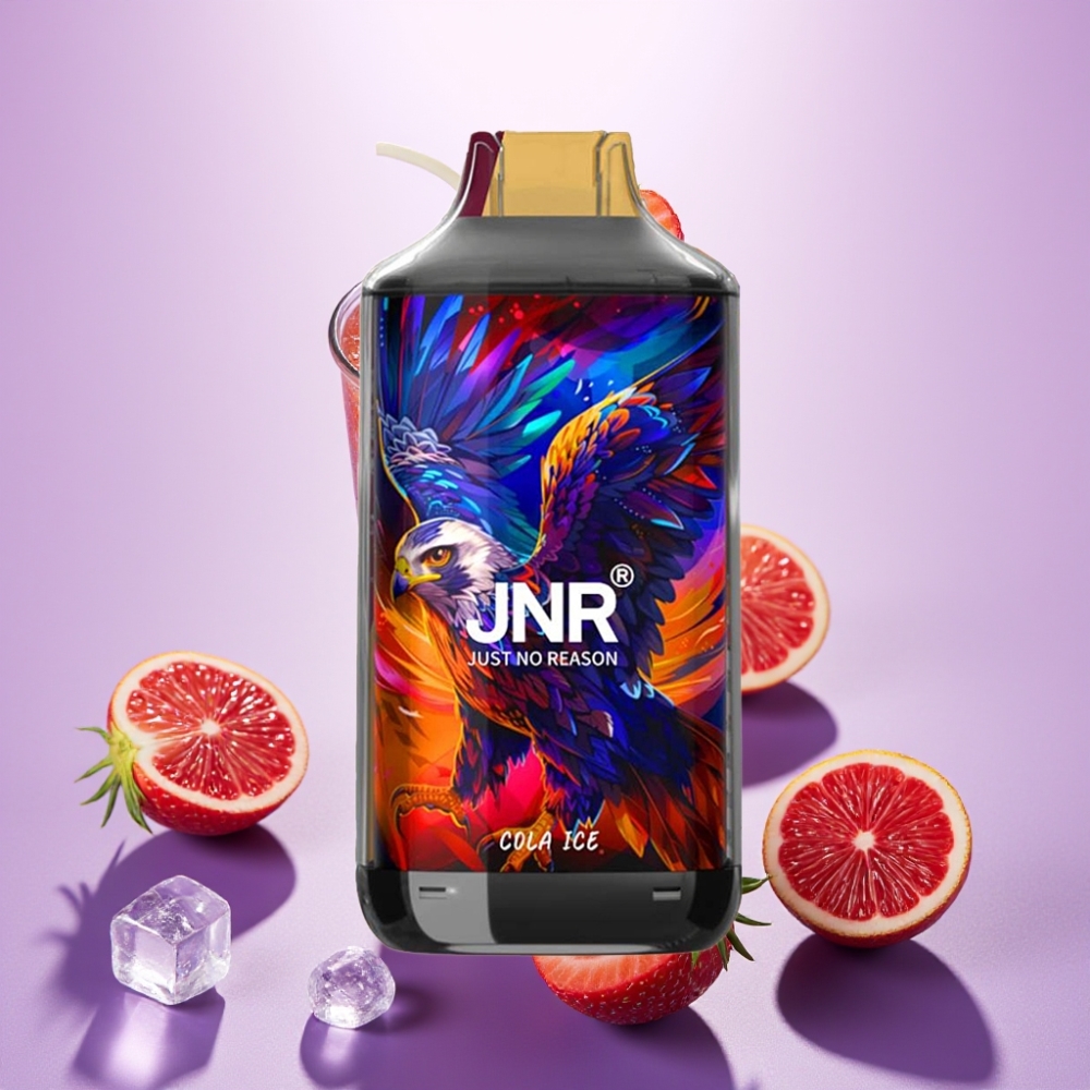 JNR Falcon 16000 Puffs Vape Desechable Cola Helada - 22ml, Doble Malla, Pantalla LED, Tipo C/Lightning