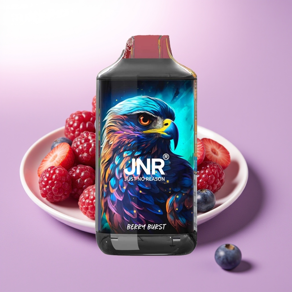JNR Falcon 16000 Puffs Vape Desechable Explosión de Bayas – 22ml, Doble Bobina Mesh, Pantalla LED