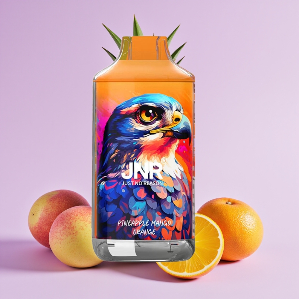 JNR Falcon 16000 Puffs Vape Desechable Piña Mango Naranja – 22ml, Dual Mesh Coil, Pantalla LED