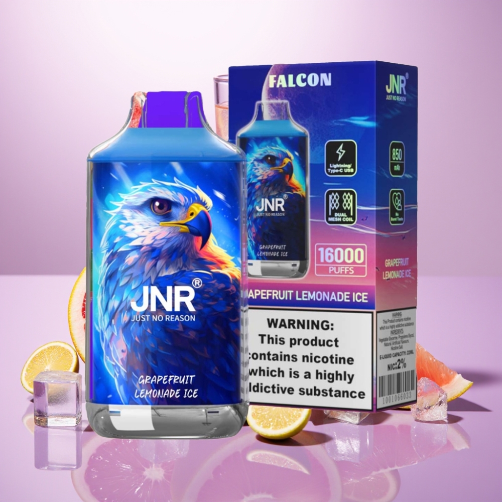 JNR Falcon 16000 Puffs Vape Desechable Toronjada Limonada Helada - 22ml, Doble Malla, 850mAh