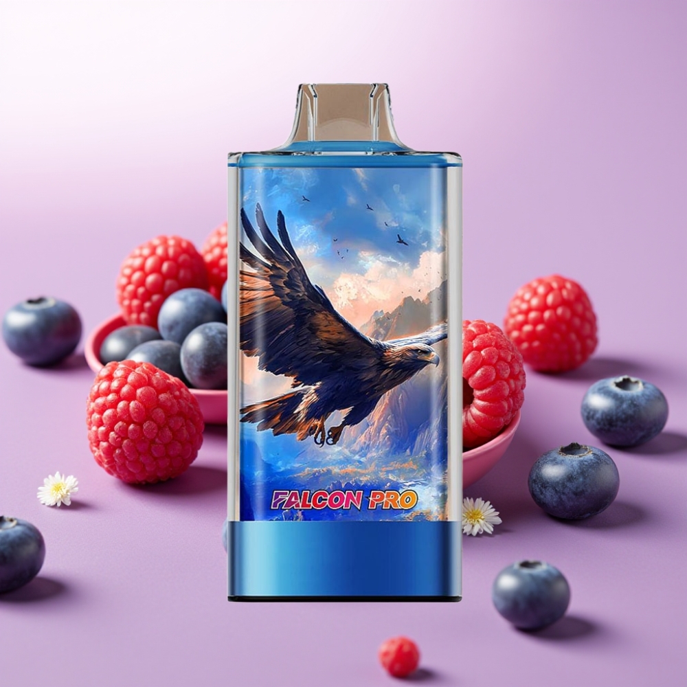 JNR Falcon Pro 28000 Desechable Vape Arándano Frambuesa Cereza con Pantalla Inteligente, Doble Bobina Mesh y USB-C
