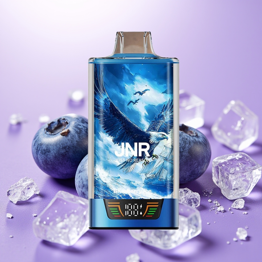 JNR Falcon Pro 28000 Desechable Vape – Blueberry Ice, 28000 Puffs, 5% Nicotina, Pantalla Inteligente, Dual Mesh Coil